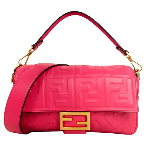 fendi nappa embossed large baguette|fendi chenille bag.